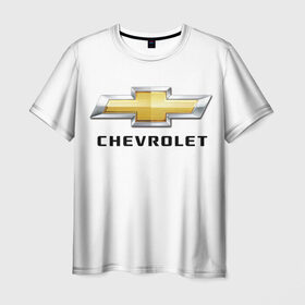 Мужская футболка 3D с принтом Chevrolet в Тюмени, 100% полиэфир | прямой крой, круглый вырез горловины, длина до линии бедер | brand | car | chevrolet | logo | usa | автомобиль | логотип | марка | сша | шевроле