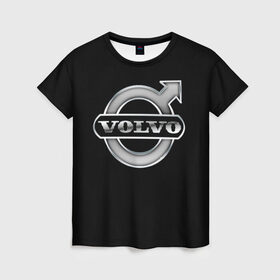 Женская футболка 3D с принтом Volvo в Тюмени, 100% полиэфир ( синтетическое хлопкоподобное полотно) | прямой крой, круглый вырез горловины, длина до линии бедер | brand | car | logo | sweden | volvo | автомобиль | вольво | логотип | марка | швеция