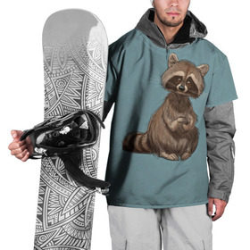 Накидка на куртку 3D с принтом Raccoon в Тюмени, 100% полиэстер |  | raccoon | енот