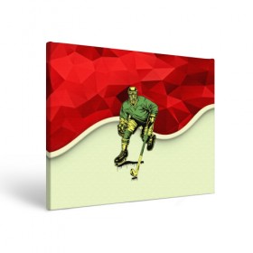 Холст прямоугольный с принтом Хоккеист в Тюмени, 100% ПВХ |  | Тематика изображения на принте: 3d | абстракция | спорт