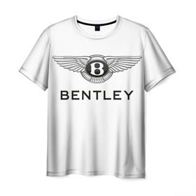 Мужская футболка 3D с принтом Bentley в Тюмени, 100% полиэфир | прямой крой, круглый вырез горловины, длина до линии бедер | bentley | brand | britain | car | elite | expensive | limited | logo | mtorz | автомобиль | британия | бэнтли | дорогой | лимитед | логотип | марка | мторз | элитный