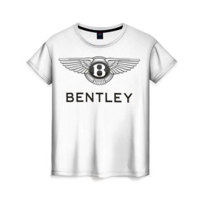 Женская футболка 3D с принтом Bentley в Тюмени, 100% полиэфир ( синтетическое хлопкоподобное полотно) | прямой крой, круглый вырез горловины, длина до линии бедер | bentley | brand | britain | car | elite | expensive | limited | logo | mtorz | автомобиль | британия | бэнтли | дорогой | лимитед | логотип | марка | мторз | элитный