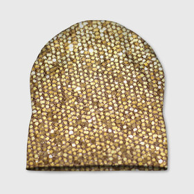 Шапка 3D с принтом Золото в Тюмени, 100% полиэстер | универсальный размер, печать по всей поверхности изделия | пайетки | текстура | чешуя