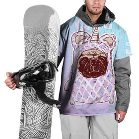Накидка на куртку 3D с принтом мопс-единорог в Тюмени, 100% полиэстер |  | Тематика изображения на принте: dog | mops | tmblr | tumbler | unicorn | единорог | мопс