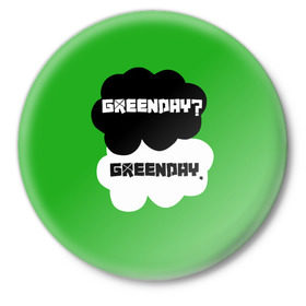 Значок с принтом Green day в Тюмени,  металл | круглая форма, металлическая застежка в виде булавки | green day | грин дей | зеленый день