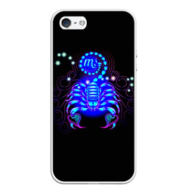 Чехол для iPhone 5/5S матовый с принтом Скорпион в Тюмени, Силикон | Область печати: задняя сторона чехла, без боковых панелей | scorpius | арт | астрономия | другие | звезды | знак зодиака | космос | неоновые | прикольные | скорпион | яркие