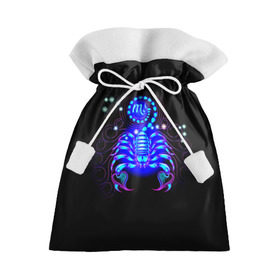 Подарочный 3D мешок с принтом Скорпион в Тюмени, 100% полиэстер | Размер: 29*39 см | scorpius | арт | астрономия | другие | звезды | знак зодиака | космос | неоновые | прикольные | скорпион | яркие