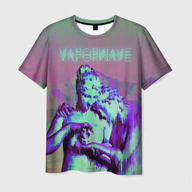 Мужская футболка 3D с принтом Vaporwave статуя в Тюмени, 100% полиэфир | прямой крой, круглый вырез горловины, длина до линии бедер | 2к17 | iwkyasap | vaporwave | мода | музыка vaporwave | статуя | стиль | хайп