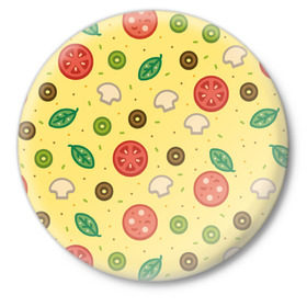 Значок с принтом Pizza в Тюмени,  металл | круглая форма, металлическая застежка в виде булавки | hipster | pizza | swag | еда | пицца | свэг | хипстер