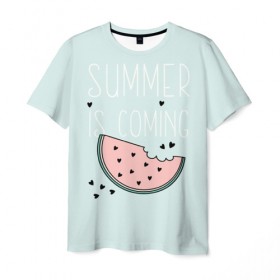 Мужская футболка 3D с принтом Summer в Тюмени, 100% полиэфир | прямой крой, круглый вырез горловины, длина до линии бедер | Тематика изображения на принте: hipster | swag | vegan | vegetarian | веган | вегетарианство | еда | свэг | хипстер