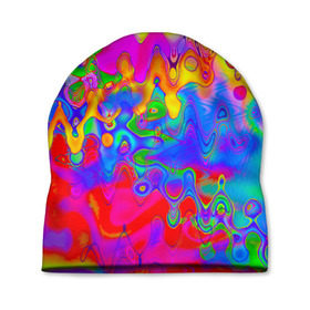 Шапка 3D с принтом Разноцвет в Тюмени, 100% полиэстер | универсальный размер, печать по всей поверхности изделия | Тематика изображения на принте: 