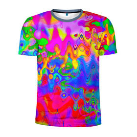 Мужская футболка 3D спортивная с принтом Разноцвет в Тюмени, 100% полиэстер с улучшенными характеристиками | приталенный силуэт, круглая горловина, широкие плечи, сужается к линии бедра | Тематика изображения на принте: 
