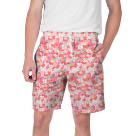 Мужские шорты 3D с принтом Розовый фламинго в Тюмени,  полиэстер 100% | прямой крой, два кармана без застежек по бокам. Мягкая трикотажная резинка на поясе, внутри которой широкие завязки. Длина чуть выше колен | Тематика изображения на принте: камуфляж | паттерн | птицы | розовый