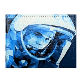 Обложка для студенческого билета с принтом Гагарин в Тюмени, натуральная кожа | Размер: 11*8 см; Печать на всей внешней стороне | Тематика изображения на принте: 3d | арт | гагарин | другие | космонавт | космонавтики | космос | полигоны | прикольные | текстуры | яркие