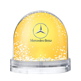 Водяной шар с принтом Yellow Benz в Тюмени, Пластик | Изображение внутри шара печатается на глянцевой фотобумаге с двух сторон | car | mercedes | авто | мерседес