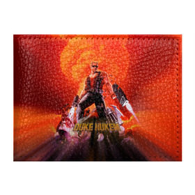 Обложка для студенческого билета с принтом Duke Nukem в Тюмени, натуральная кожа | Размер: 11*8 см; Печать на всей внешней стороне | Тематика изображения на принте: брутальный | взрыв | дюк нюмем | мужик | огонь | радиация | ядерный