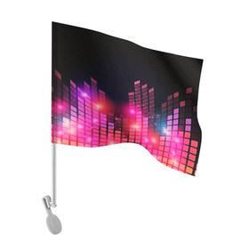 Флаг для автомобиля с принтом Equalizer light в Тюмени, 100% полиэстер | Размер: 30*21 см | color | colour | glim | glow | light | lights | shine | world