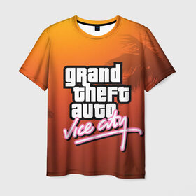 Мужская футболка 3D с принтом GTA в Тюмени, 100% полиэфир | прямой крой, круглый вырез горловины, длина до линии бедер | grand theft auto | gta | vice city | вайс сити | гта