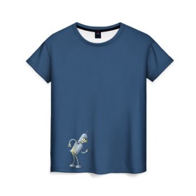 Женская футболка 3D с принтом bender F в Тюмени, 100% полиэфир ( синтетическое хлопкоподобное полотно) | прямой крой, круглый вырез горловины, длина до линии бедер | bender | futurama | planet express | бендер | блестящий | робот | футурама