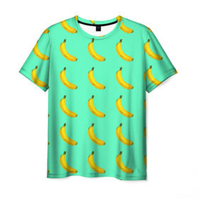 Мужская футболка 3D с принтом Banana в Тюмени, 100% полиэфир | прямой крой, круглый вырез горловины, длина до линии бедер | banana | fruits | vegan | vegetables | vegetarian | банан | веган | вегетарианство | еда | овощи | фрукты