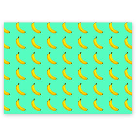Поздравительная открытка с принтом Banana в Тюмени, 100% бумага | плотность бумаги 280 г/м2, матовая, на обратной стороне линовка и место для марки
 | Тематика изображения на принте: banana | fruits | vegan | vegetables | vegetarian | банан | веган | вегетарианство | еда | овощи | фрукты