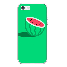 Чехол для iPhone 5/5S матовый с принтом Арбуз в Тюмени, Силикон | Область печати: задняя сторона чехла, без боковых панелей | fruits | vegan | vegetables | vegetarian | веган | вегетарианство | еда | овощи | фрукты