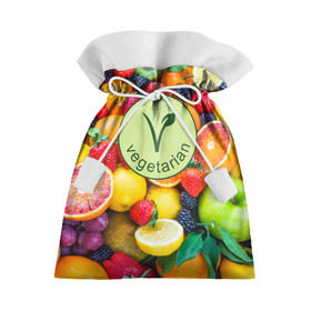 Подарочный 3D мешок с принтом Vegetarian в Тюмени, 100% полиэстер | Размер: 29*39 см | fruits | vegan | vegetables | vegetarian | веган | вегетарианство | еда | овощи | фрукты