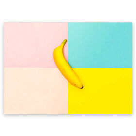 Поздравительная открытка с принтом Banana в Тюмени, 100% бумага | плотность бумаги 280 г/м2, матовая, на обратной стороне линовка и место для марки
 | 