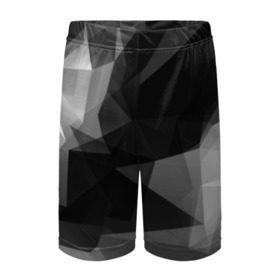 Детские спортивные шорты 3D с принтом Camo - Black & White (Чёрно-белый камуфляж) в Тюмени,  100% полиэстер
 | пояс оформлен широкой мягкой резинкой, ткань тянется
 | Тематика изображения на принте: 0x000000123 | camo | камуфляж | чёрно белый