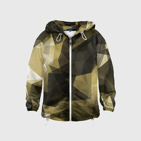 Детская ветровка 3D с принтом Camo - Black & Yellow (Чёрно-жёлтый камуфляж) в Тюмени, 100% полиэстер | подол и капюшон оформлены резинкой с фиксаторами, по бокам два кармана без застежек, один потайной карман на груди | Тематика изображения на принте: 0x000000123 | camo | камуфляж