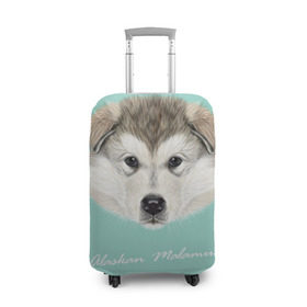 Чехол для чемодана 3D с принтом Alaskan Malamute в Тюмени, 86% полиэфир, 14% спандекс | двустороннее нанесение принта, прорези для ручек и колес | alaskan malamute | dog | puppy | маламут | собака | хаски | щенок