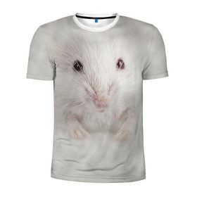 Мужская футболка 3D спортивная с принтом Крыса в Тюмени, 100% полиэстер с улучшенными характеристиками | приталенный силуэт, круглая горловина, широкие плечи, сужается к линии бедра | животные | крыса | мордочка | мышка | мышь | природа
