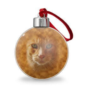 Ёлочный шар с принтом Рыжий котик в Тюмени, Пластик | Диаметр: 77 мм | животные | кот | котенок | котик | кошка | мордочка | рыжий