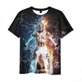 Мужская футболка 3D с принтом Рей Мистерио в Тюмени, 100% полиэфир | прямой крой, круглый вырез горловины, длина до линии бедер | wrestling