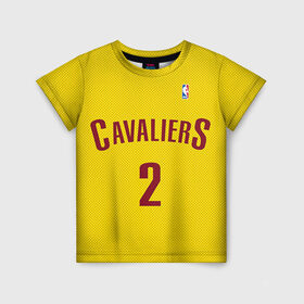 Детская футболка 3D с принтом Форма Cavaliers Cleveland жёлтая в Тюмени, 100% гипоаллергенный полиэфир | прямой крой, круглый вырез горловины, длина до линии бедер, чуть спущенное плечо, ткань немного тянется | nba