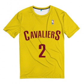 Мужская футболка 3D с принтом Форма Cavaliers Cleveland жёлтая в Тюмени, 100% полиэфир | прямой крой, круглый вырез горловины, длина до линии бедер | nba
