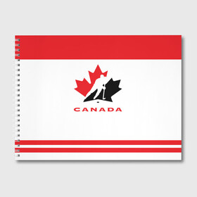 Альбом для рисования с принтом TEAM CANADA в Тюмени, 100% бумага
 | матовая бумага, плотность 200 мг. | Тематика изображения на принте: 2017 | canada | team | teamcanada | канада | мира | россия | хоккей | чемпионат | чм2017