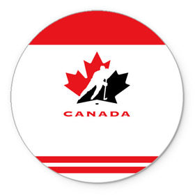 Коврик круглый с принтом TEAM CANADA в Тюмени, резина и полиэстер | круглая форма, изображение наносится на всю лицевую часть | Тематика изображения на принте: 2017 | canada | team | teamcanada | канада | мира | россия | хоккей | чемпионат | чм2017