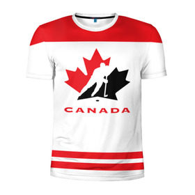 Мужская футболка 3D спортивная с принтом TEAM CANADA в Тюмени, 100% полиэстер с улучшенными характеристиками | приталенный силуэт, круглая горловина, широкие плечи, сужается к линии бедра | 2017 | canada | team | teamcanada | канада | мира | россия | хоккей | чемпионат | чм2017