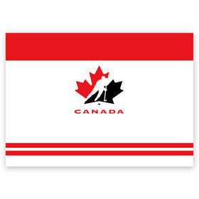 Поздравительная открытка с принтом TEAM CANADA в Тюмени, 100% бумага | плотность бумаги 280 г/м2, матовая, на обратной стороне линовка и место для марки
 | 2017 | canada | team | teamcanada | канада | мира | россия | хоккей | чемпионат | чм2017