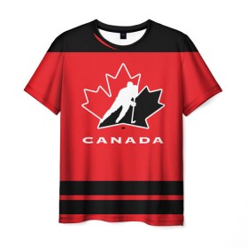 Мужская футболка 3D с принтом TEAM CANADA в Тюмени, 100% полиэфир | прямой крой, круглый вырез горловины, длина до линии бедер | Тематика изображения на принте: 2017 | canada | hochey | team | teamcanada | канада | мира | россия | хоккей | чемпионат | чм2017