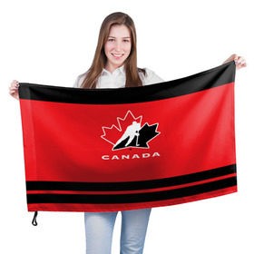 Флаг 3D с принтом TEAM CANADA в Тюмени, 100% полиэстер | плотность ткани — 95 г/м2, размер — 67 х 109 см. Принт наносится с одной стороны | 2017 | canada | hochey | team | teamcanada | канада | мира | россия | хоккей | чемпионат | чм2017