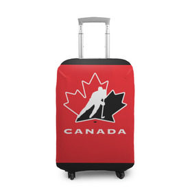 Чехол для чемодана 3D с принтом TEAM CANADA в Тюмени, 86% полиэфир, 14% спандекс | двустороннее нанесение принта, прорези для ручек и колес | 2017 | canada | hochey | team | teamcanada | канада | мира | россия | хоккей | чемпионат | чм2017