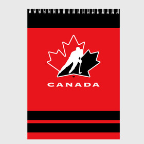 Скетчбук с принтом TEAM CANADA в Тюмени, 100% бумага
 | 48 листов, плотность листов — 100 г/м2, плотность картонной обложки — 250 г/м2. Листы скреплены сверху удобной пружинной спиралью | Тематика изображения на принте: 2017 | canada | hochey | team | teamcanada | канада | мира | россия | хоккей | чемпионат | чм2017
