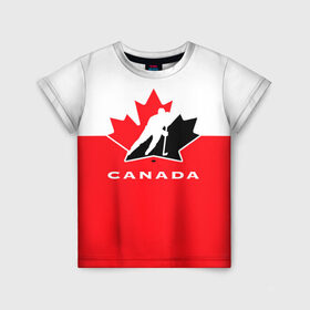 Детская футболка 3D с принтом TEAM CANADA в Тюмени, 100% гипоаллергенный полиэфир | прямой крой, круглый вырез горловины, длина до линии бедер, чуть спущенное плечо, ткань немного тянется | 2017 | canada | hochey | team | teamcanada | канада | мира | россия | хоккей | чемпионат | чм2017