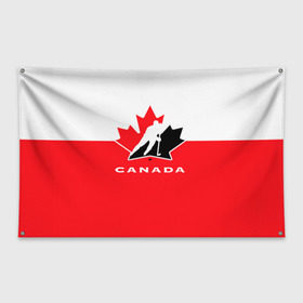 Флаг-баннер с принтом TEAM CANADA в Тюмени, 100% полиэстер | размер 67 х 109 см, плотность ткани — 95 г/м2; по краям флага есть четыре люверса для крепления | 2017 | canada | hochey | team | teamcanada | канада | мира | россия | хоккей | чемпионат | чм2017