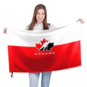 Флаг 3D с принтом TEAM CANADA в Тюмени, 100% полиэстер | плотность ткани — 95 г/м2, размер — 67 х 109 см. Принт наносится с одной стороны | Тематика изображения на принте: 2017 | canada | hochey | team | teamcanada | канада | мира | россия | хоккей | чемпионат | чм2017