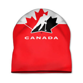 Шапка 3D с принтом TEAM CANADA в Тюмени, 100% полиэстер | универсальный размер, печать по всей поверхности изделия | Тематика изображения на принте: 2017 | canada | hochey | team | teamcanada | канада | мира | россия | хоккей | чемпионат | чм2017