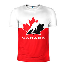 Мужская футболка 3D спортивная с принтом TEAM CANADA в Тюмени, 100% полиэстер с улучшенными характеристиками | приталенный силуэт, круглая горловина, широкие плечи, сужается к линии бедра | Тематика изображения на принте: 2017 | canada | hochey | team | teamcanada | канада | мира | россия | хоккей | чемпионат | чм2017