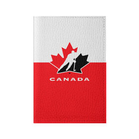 Обложка для паспорта матовая кожа с принтом TEAM CANADA в Тюмени, натуральная матовая кожа | размер 19,3 х 13,7 см; прозрачные пластиковые крепления | 2017 | canada | hochey | team | teamcanada | канада | мира | россия | хоккей | чемпионат | чм2017